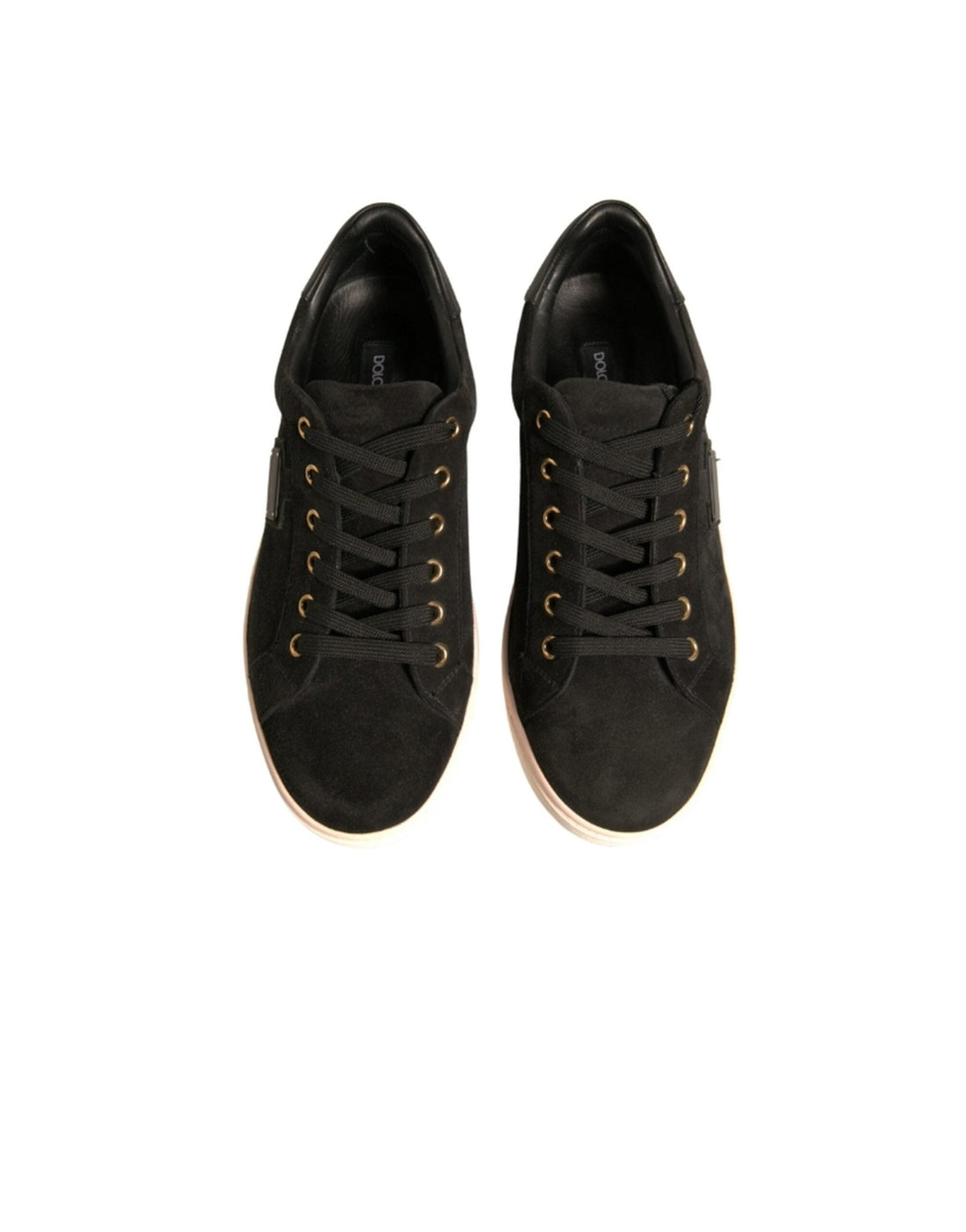 Dolce & Gabbana Black Logo Suede Leather Men Sneakers Shoes - RIMODA