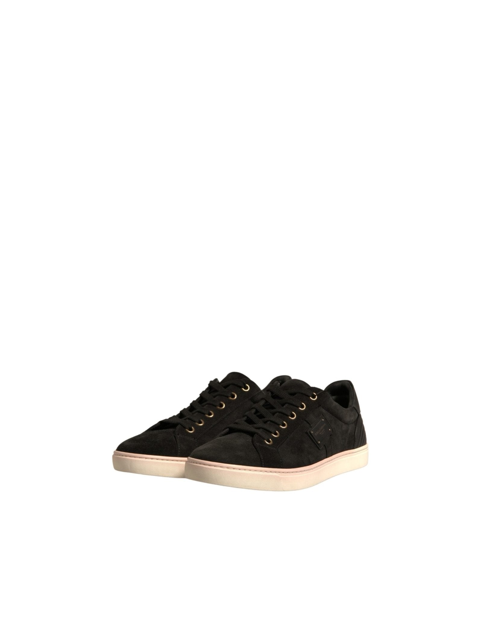 Dolce & Gabbana Black Logo Suede Leather Men Sneakers Shoes - RIMODA