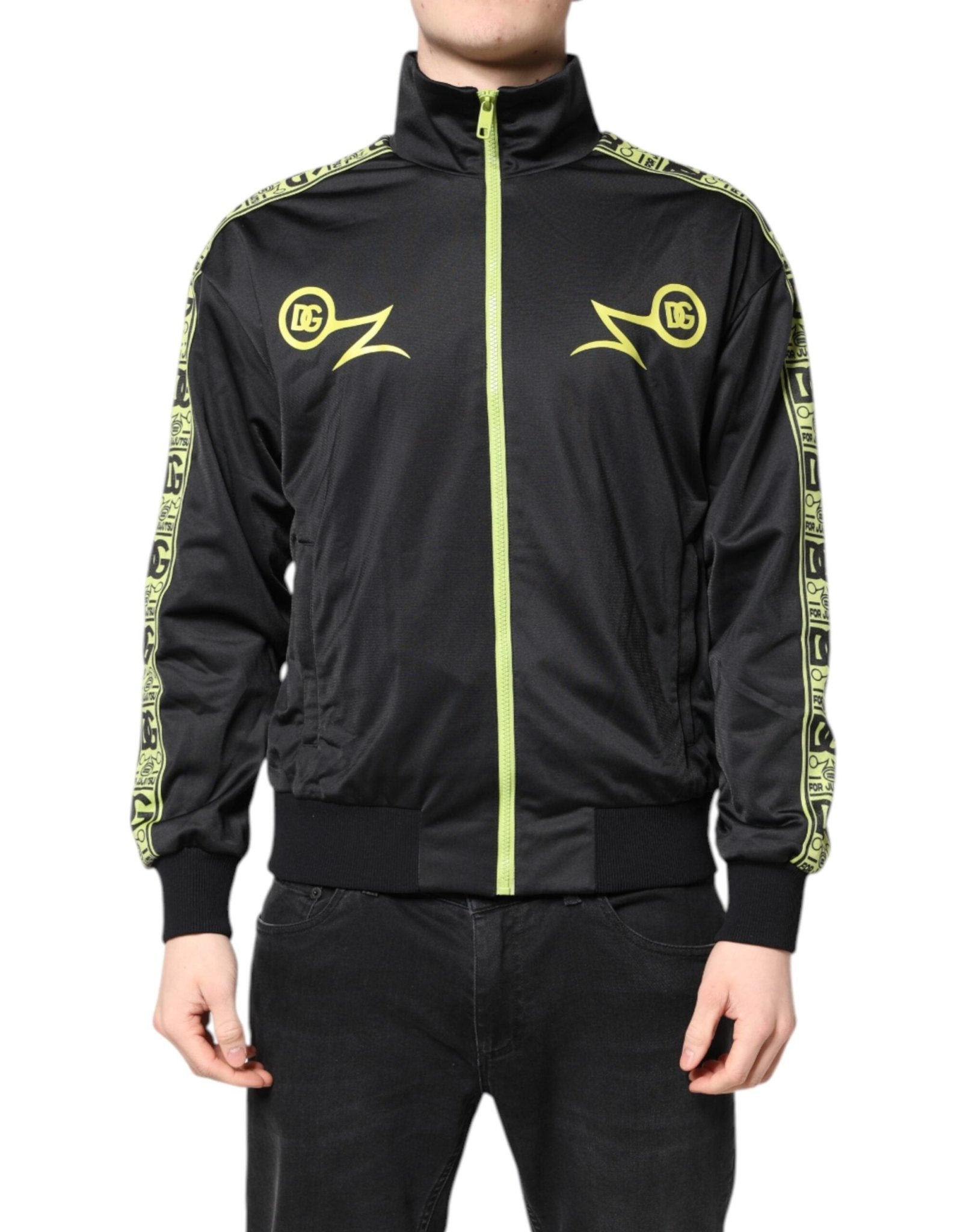 Dolce & Gabbana Black Logo Turtleneck Zip Bomber Jacket - RIMODA