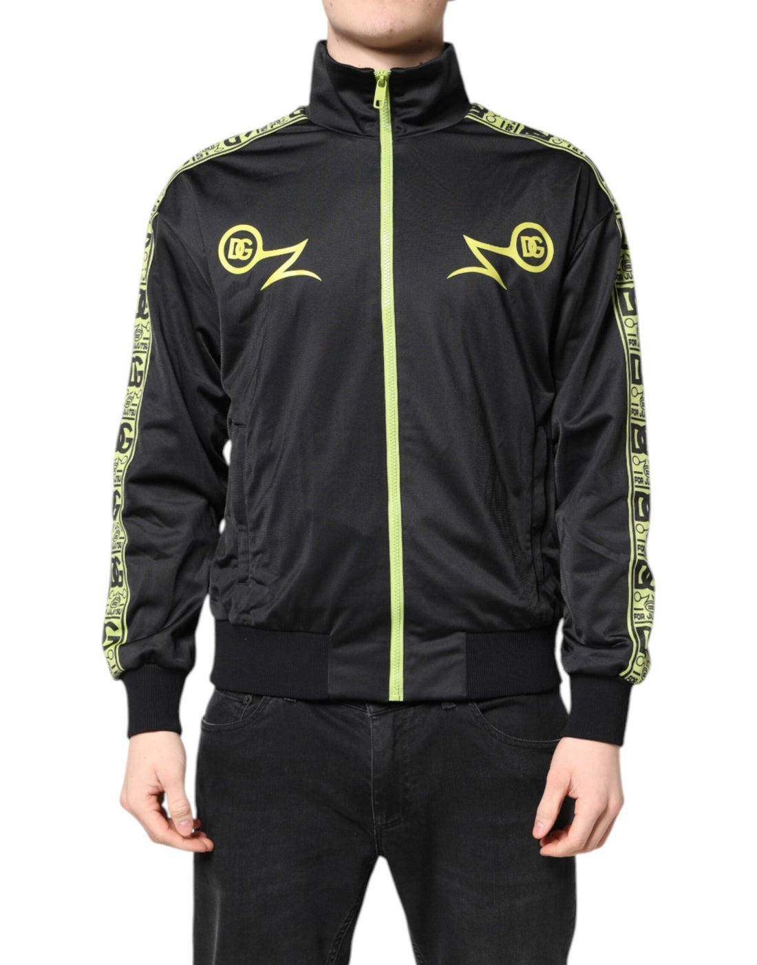 Dolce & Gabbana Black Logo Turtleneck Zip Bomber Jacket - RIMODA