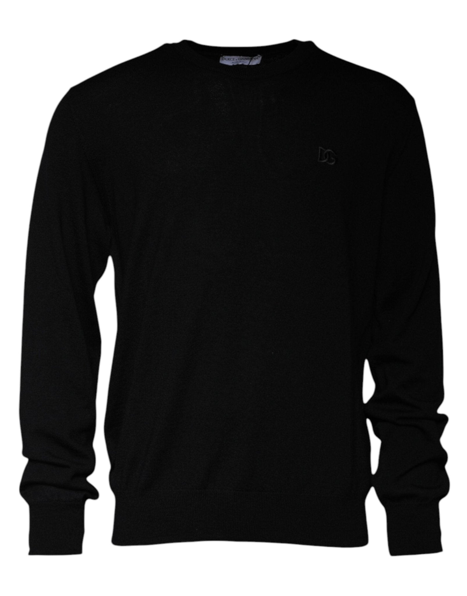 Dolce & Gabbana Black Logo Wool Crew Neck Pullover Sweater - RIMODA