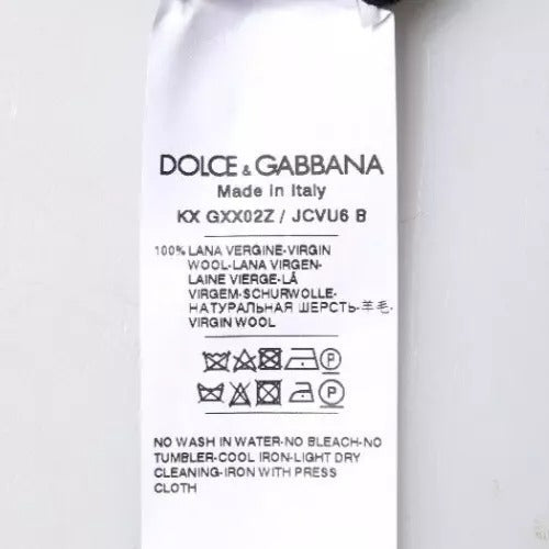 Dolce & Gabbana Black Logo Wool Crew Neck Pullover Sweater - RIMODA