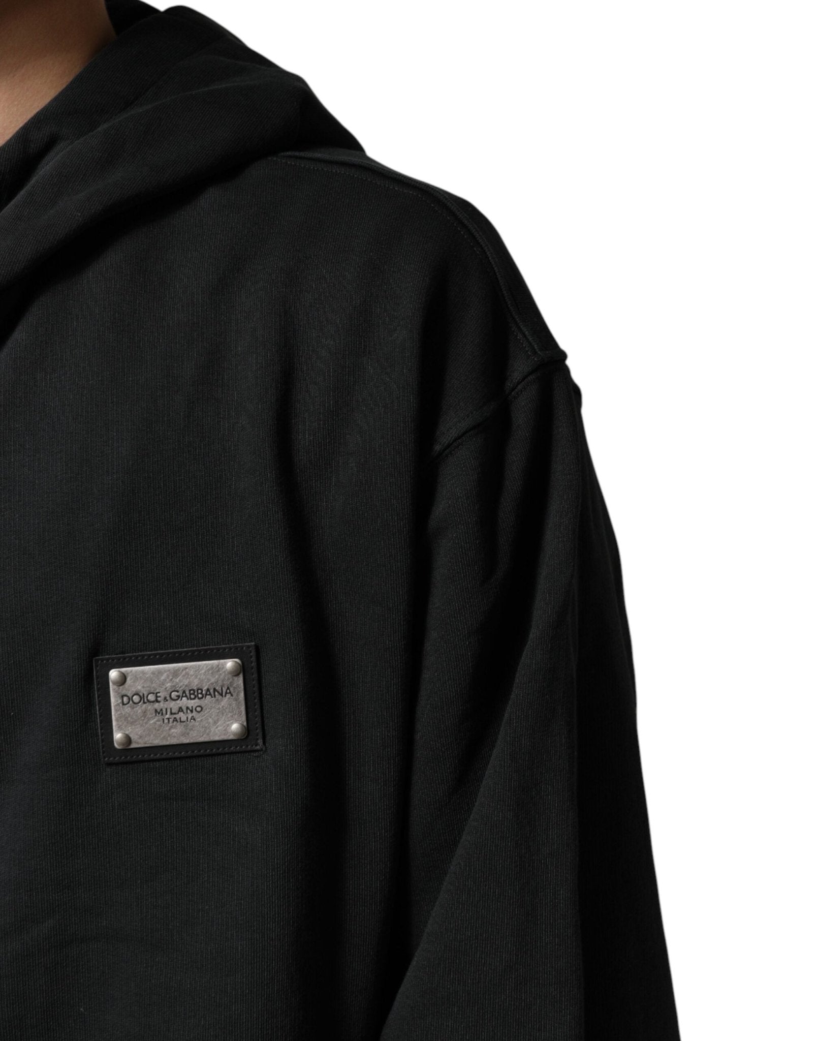Dolce & Gabbana Black Logo Zipped Hooded Sweatshirt Sweater - RIMODA