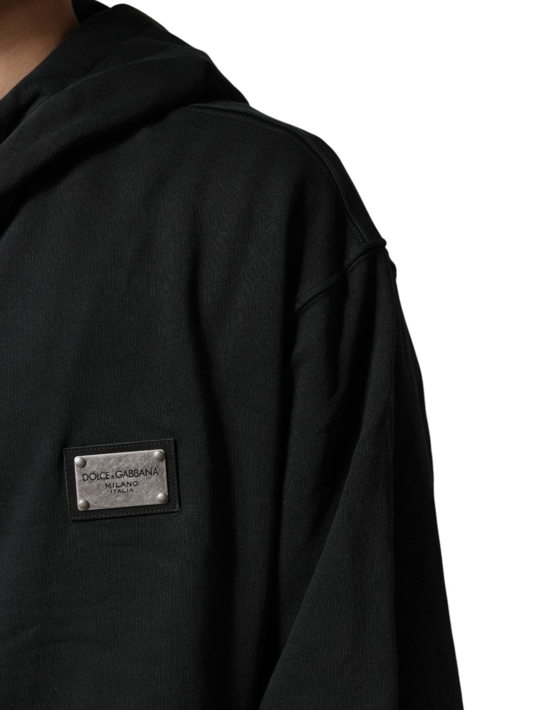 Dolce & Gabbana Black Logo Zipped Hooded Sweatshirt Sweater - RIMODA