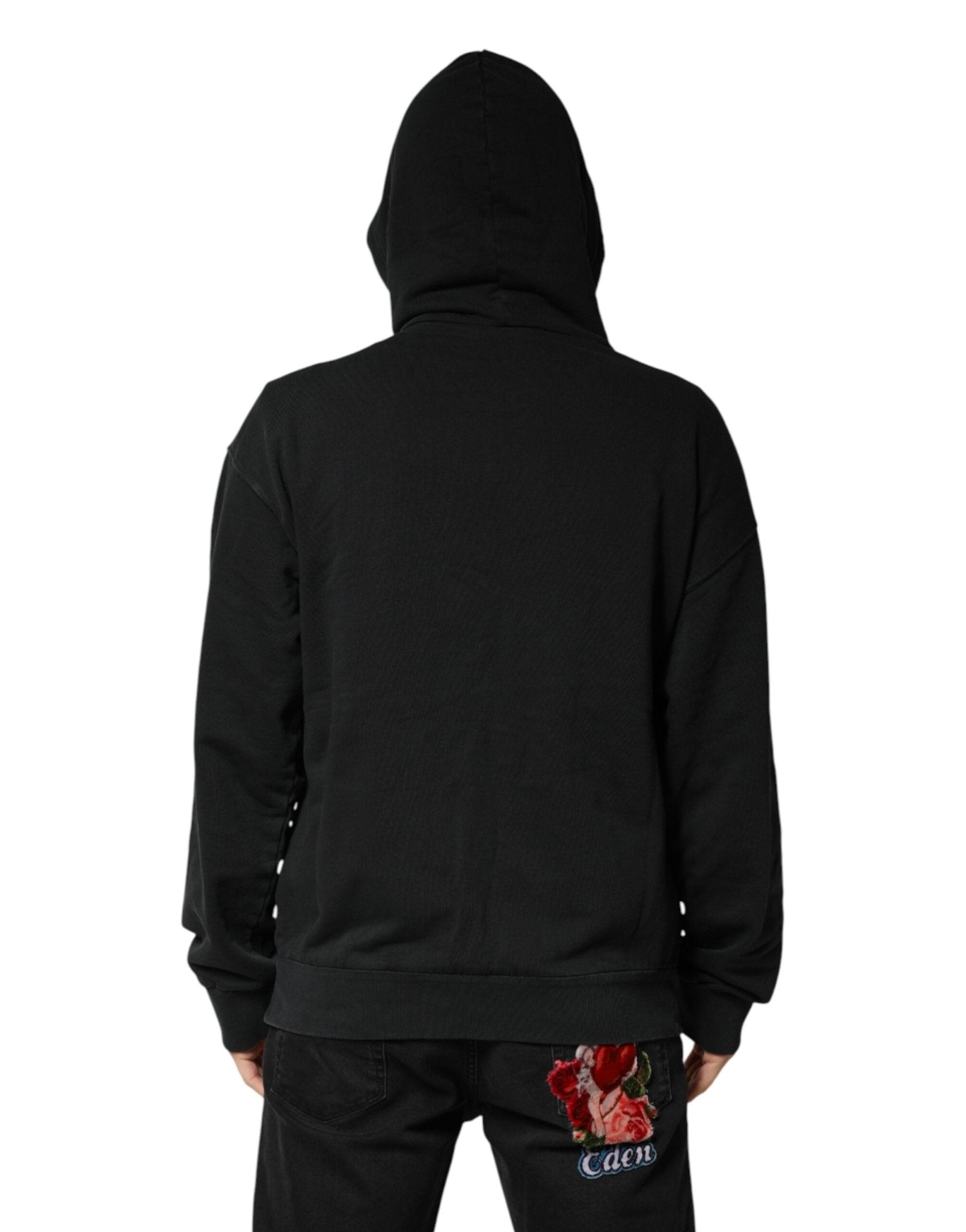 Dolce & Gabbana Black Logo Zipped Hooded Sweatshirt Sweater - RIMODA