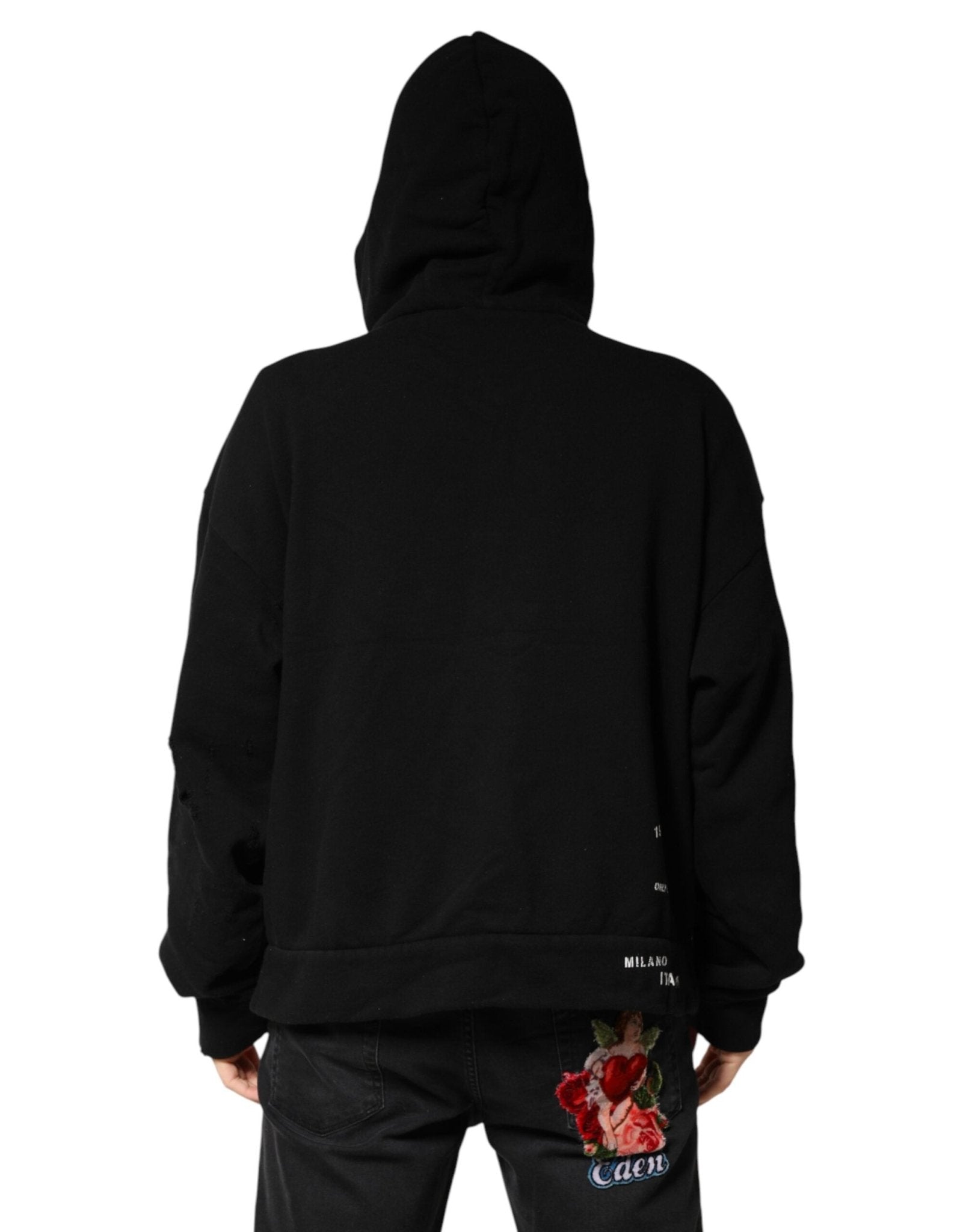 Dolce & Gabbana Black LOVE Cotton Hooded Sweatshirt Sweater - RIMODA