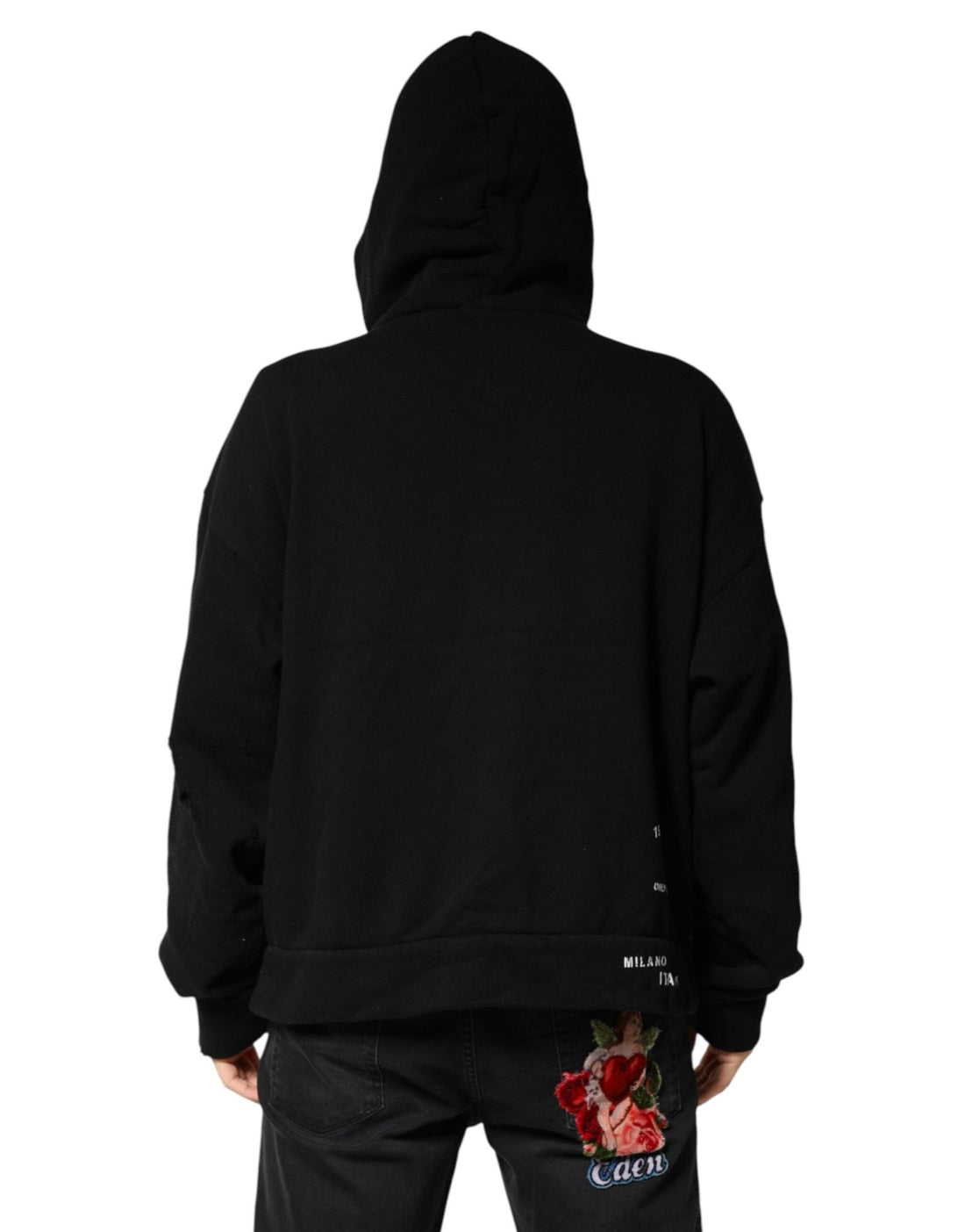 Dolce & Gabbana Black LOVE Cotton Hooded Sweatshirt Sweater - RIMODA