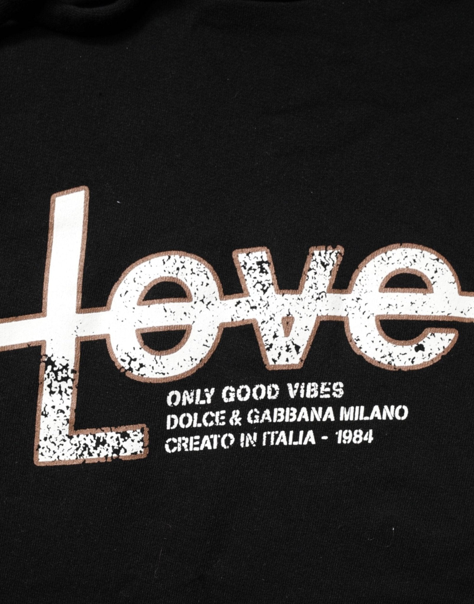 Dolce & Gabbana Black LOVE Cotton Hooded Sweatshirt Sweater - RIMODA