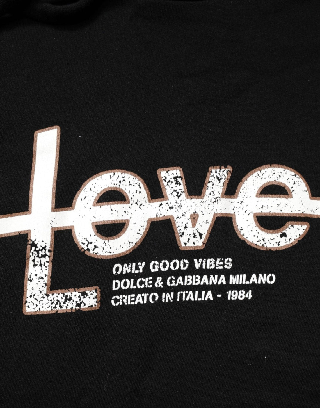 Dolce & Gabbana Black LOVE Cotton Hooded Sweatshirt Sweater - RIMODA