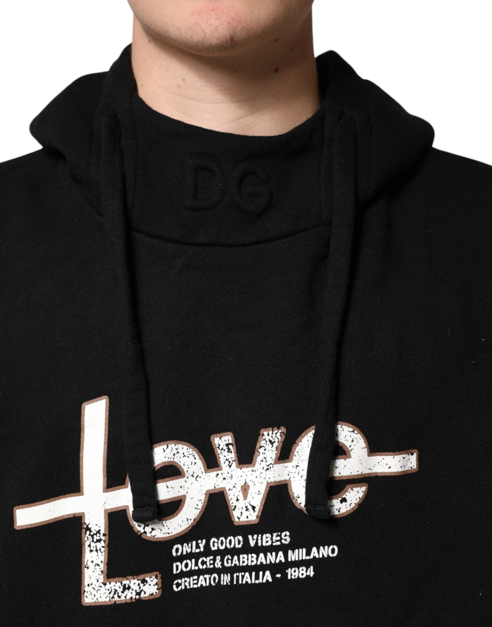Dolce & Gabbana Black LOVE Cotton Hooded Sweatshirt Sweater - RIMODA
