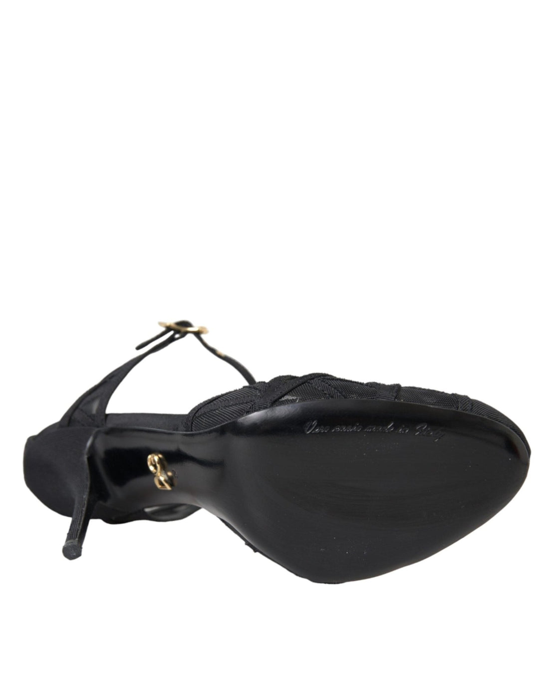 Dolce & Gabbana Black Mesh Ankle Strap Heels Sandals Shoes - RIMODA