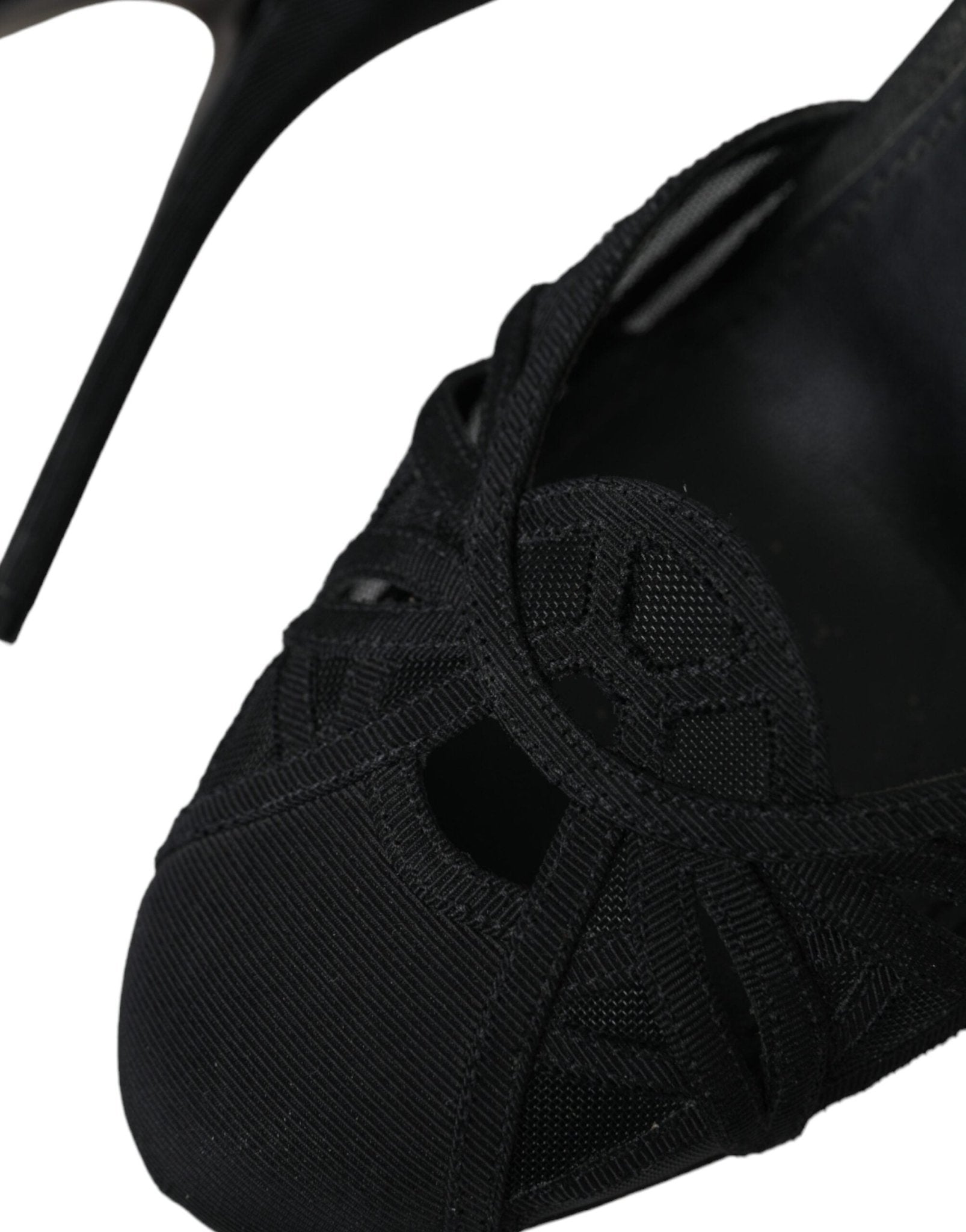 Dolce & Gabbana Black Mesh Ankle Strap Heels Sandals Shoes - RIMODA