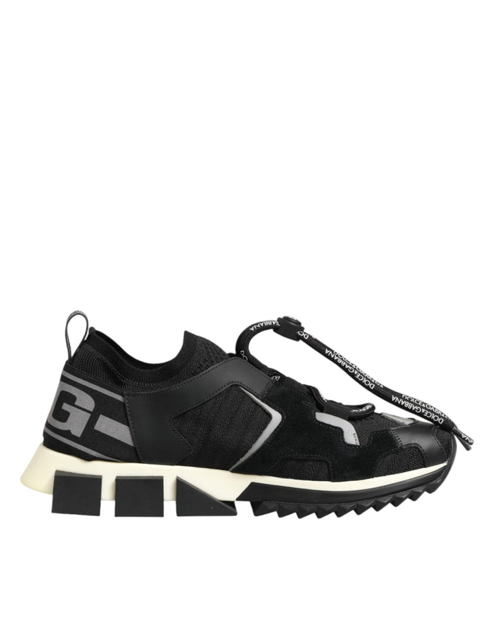 Dolce & Gabbana Black Mesh Sorrento Trekking Sneakers Shoes - RIMODA