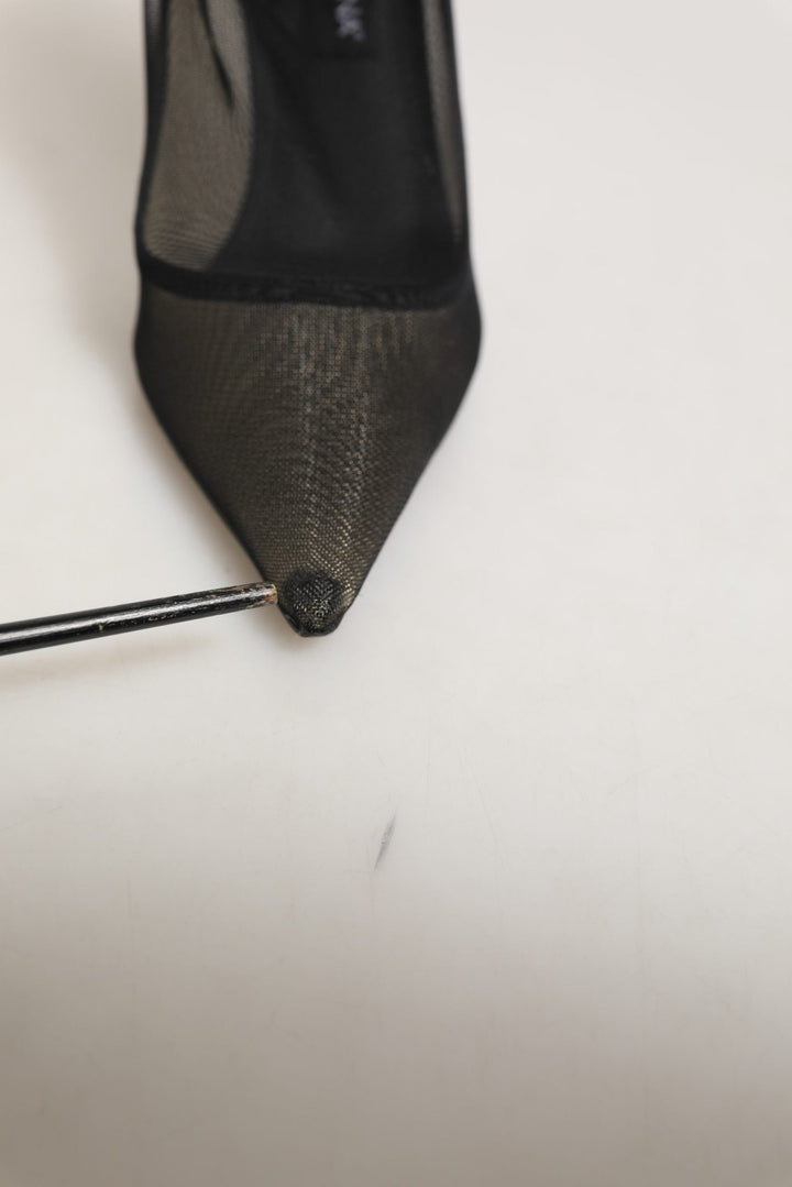 Dolce & Gabbana Black Mesh Stiletto High Heels Pumps Shoes - RIMODA