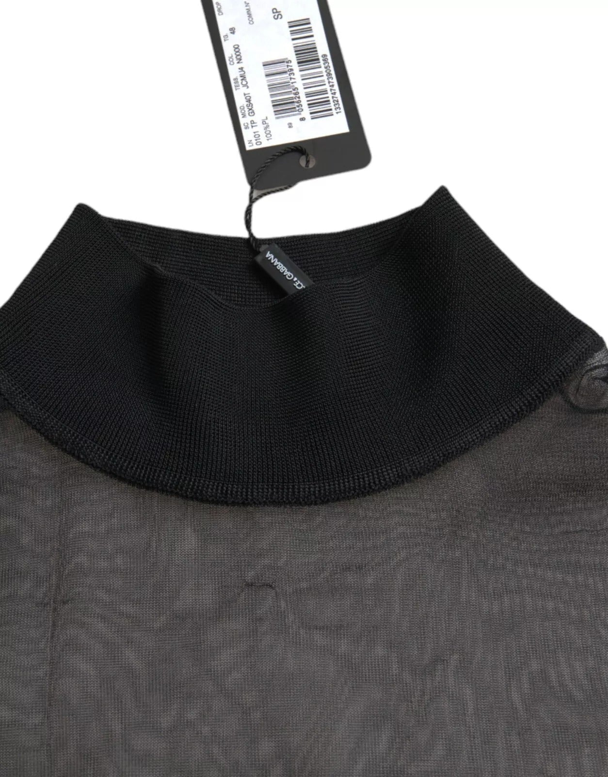 Dolce & Gabbana Black Mesh Turtleneck Sheer Blouse Top - RIMODA
