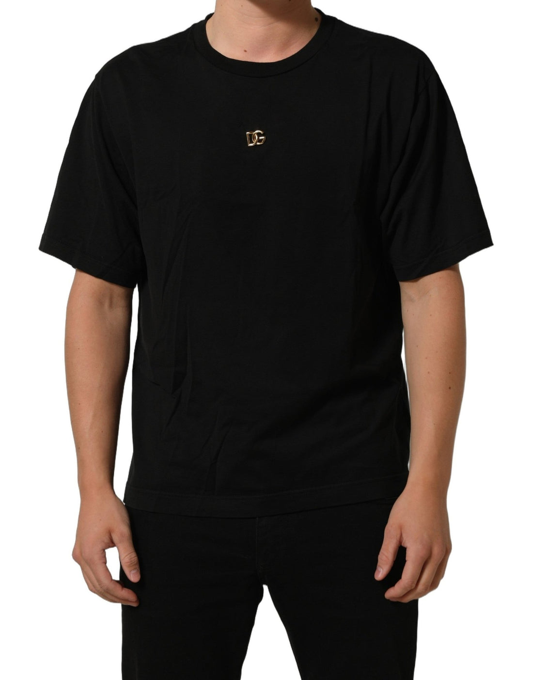 Dolce & Gabbana Black Metal DG Logo Short Sleeves T-shirt - RIMODA