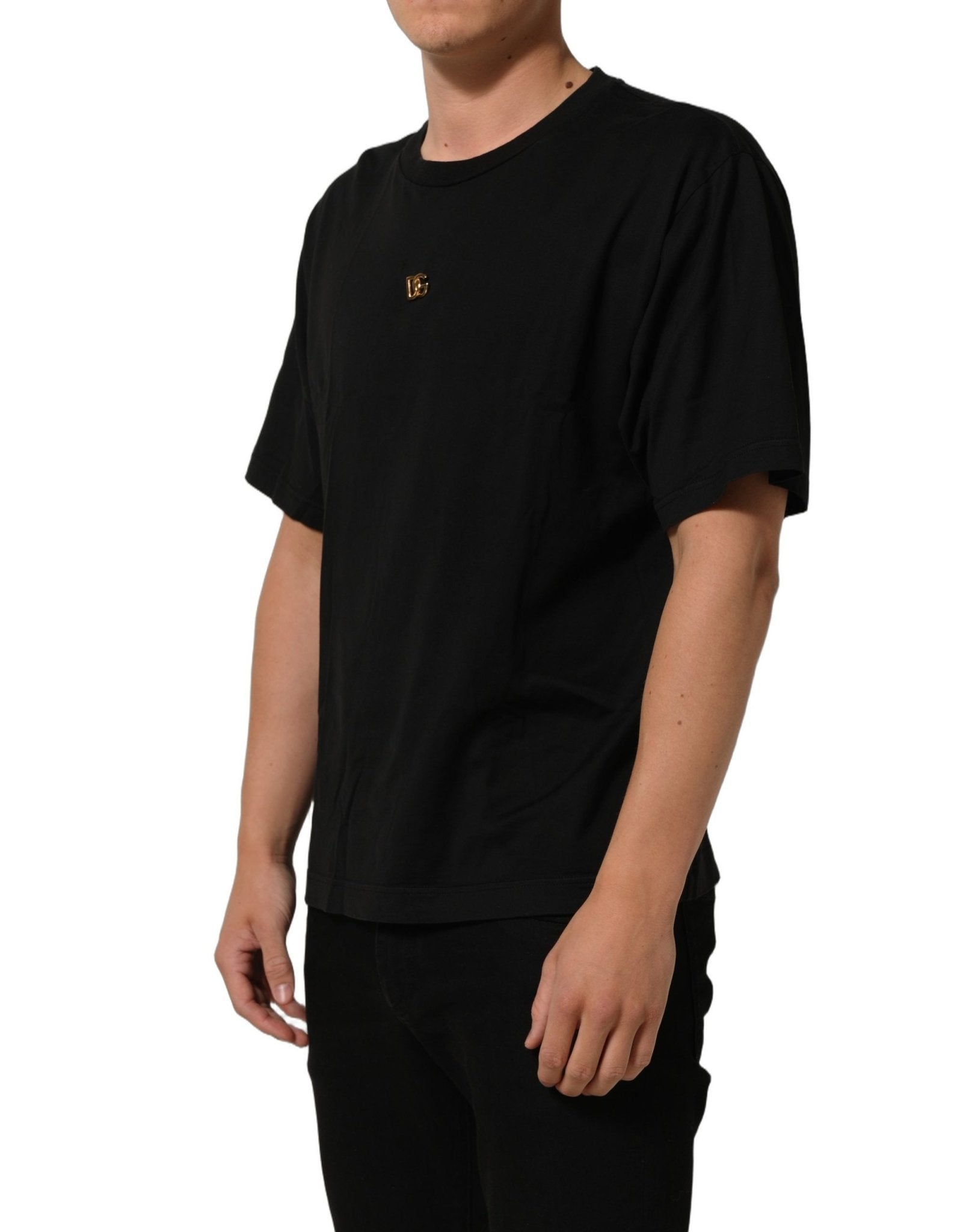 Dolce & Gabbana Black Metal DG Logo Short Sleeves T-shirt - RIMODA