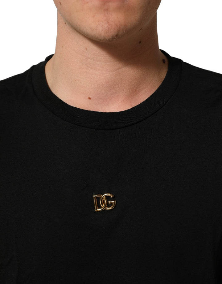 Dolce & Gabbana Black Metal DG Logo Short Sleeves T-shirt - RIMODA