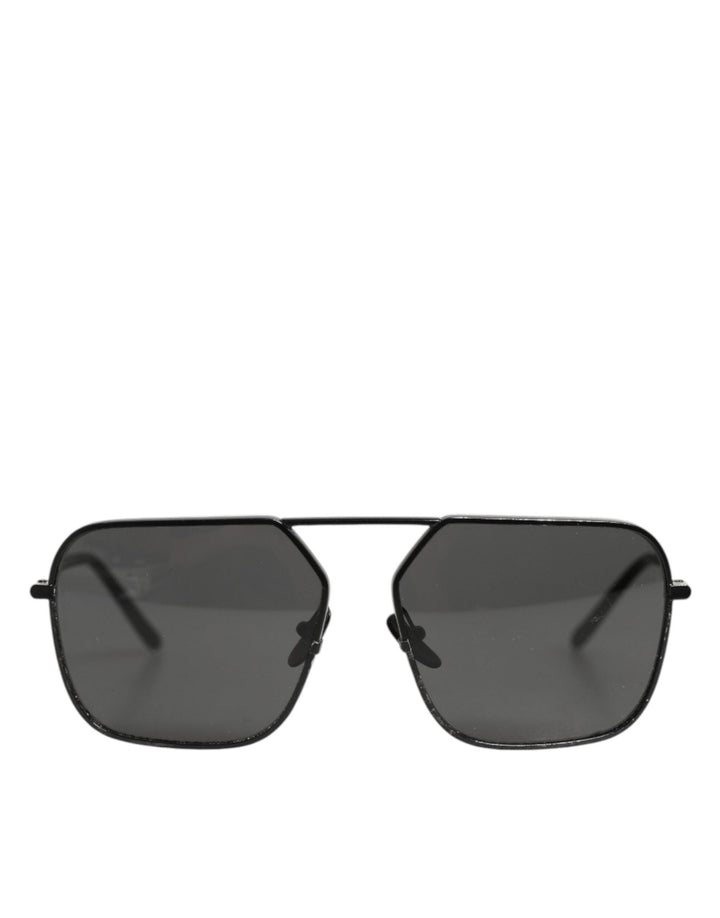 Dolce & Gabbana Black Metal Frame Square Lenses Shades Eyewear Sunglasses - RIMODA