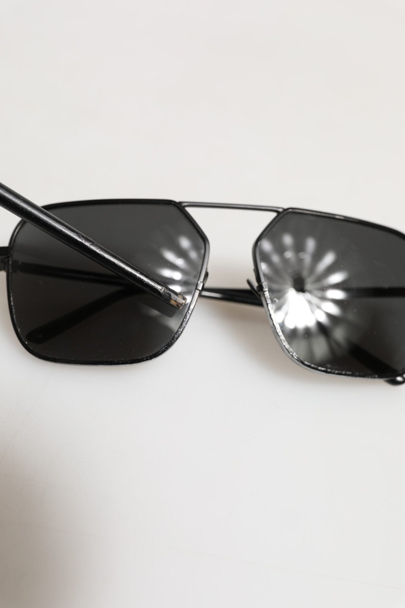 Dolce & Gabbana Black Metal Frame Square Lenses Shades Eyewear Sunglasses - RIMODA