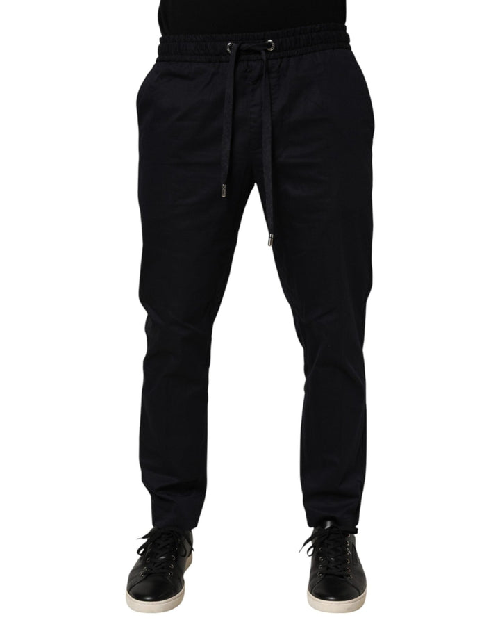 Dolce & Gabbana Black Mid Waist Drawstring Men Jogger Pants - RIMODA