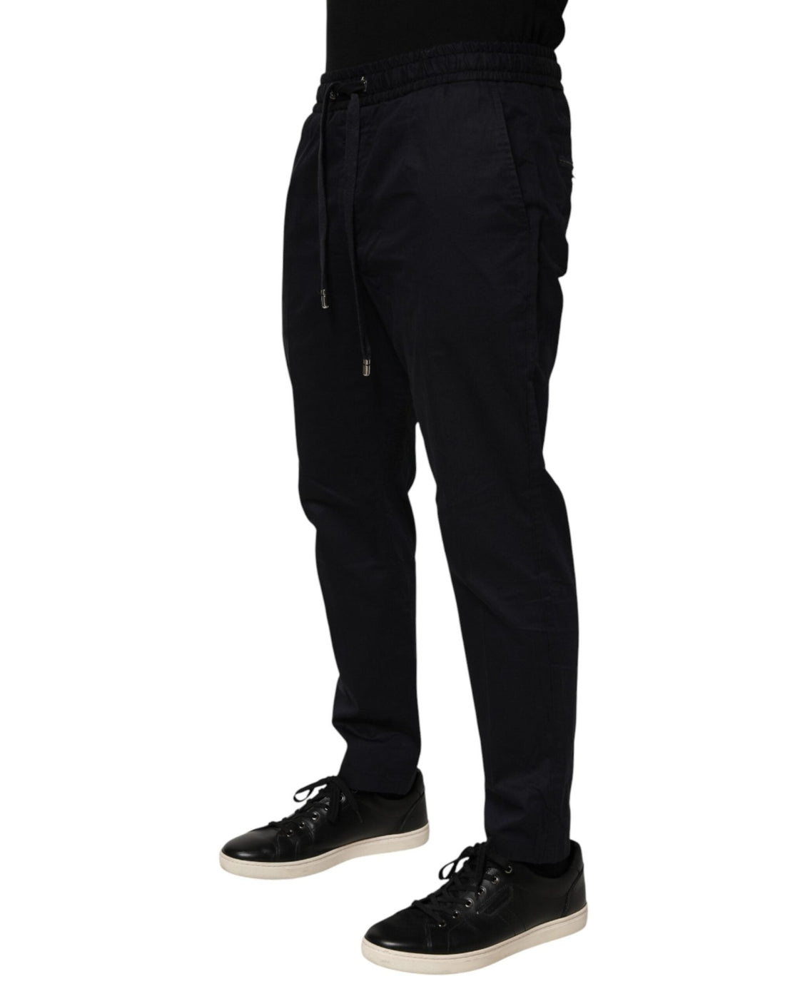 Dolce & Gabbana Black Mid Waist Drawstring Men Jogger Pants - RIMODA