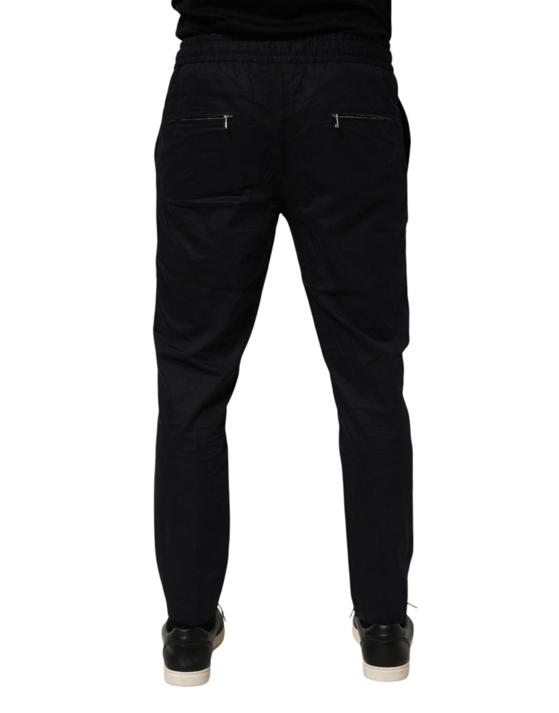 Dolce & Gabbana Black Mid Waist Drawstring Men Jogger Pants - RIMODA