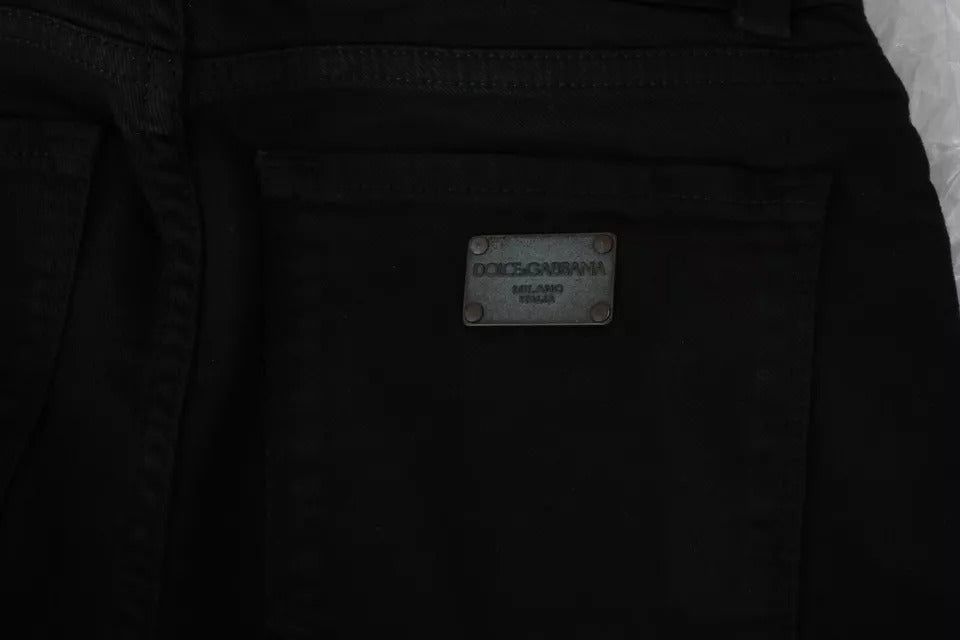 Dolce & Gabbana Black Mid Waist Slim Denim Cotton Stretch Jeans - RIMODA