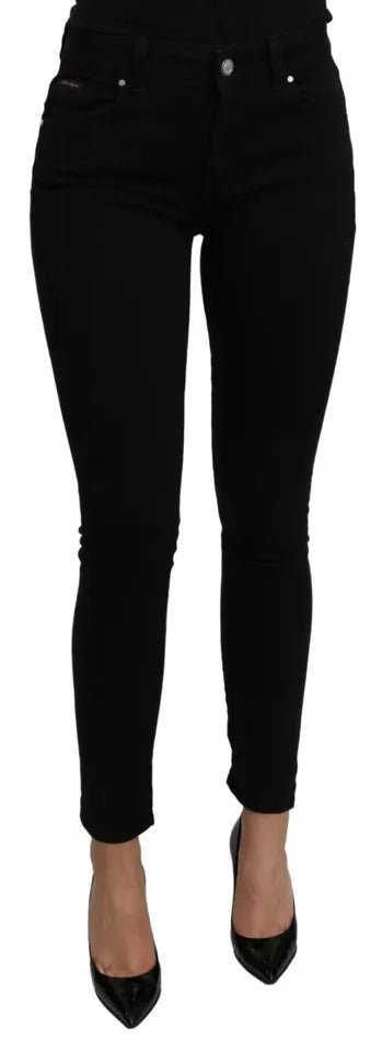 Dolce & Gabbana Black Mid Waist Slim Denim Cotton Stretch Jeans - RIMODA