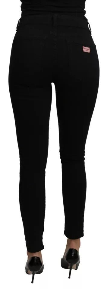 Dolce & Gabbana Black Mid Waist Slim Denim Cotton Stretch Jeans - RIMODA