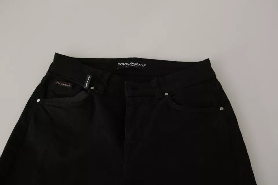 Dolce & Gabbana Black Mid Waist Slim Denim Cotton Stretch Jeans - RIMODA