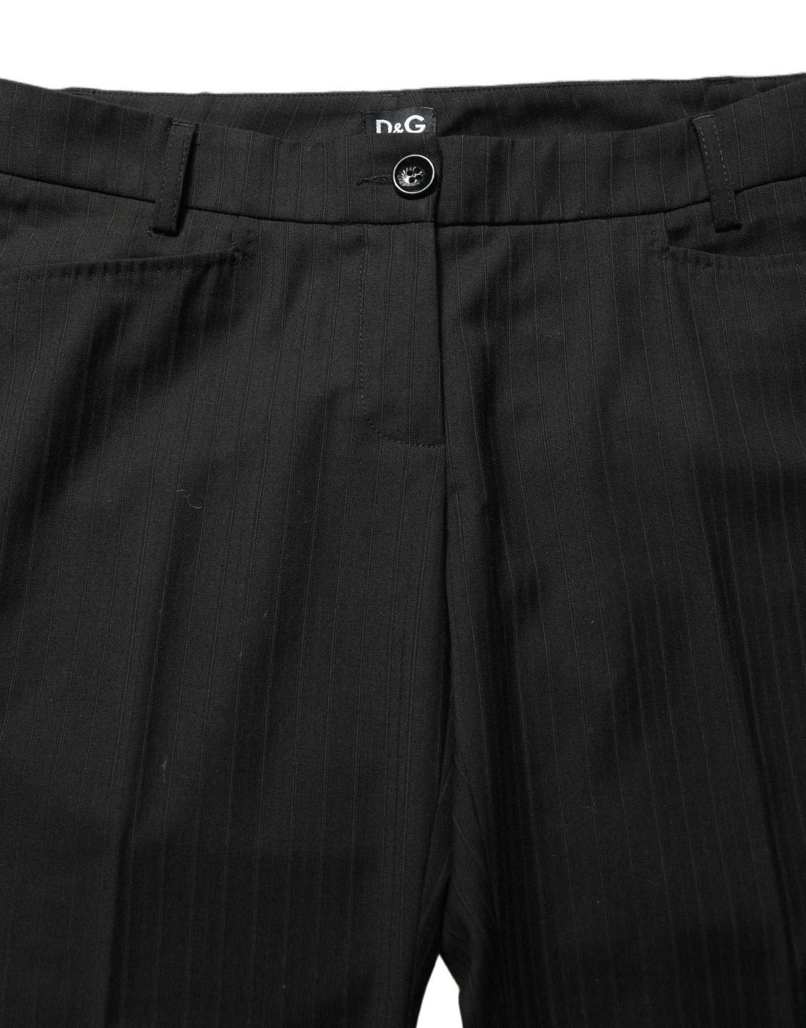 Dolce & Gabbana Black Mid Waisted Polyester Trouser Pants - RIMODA