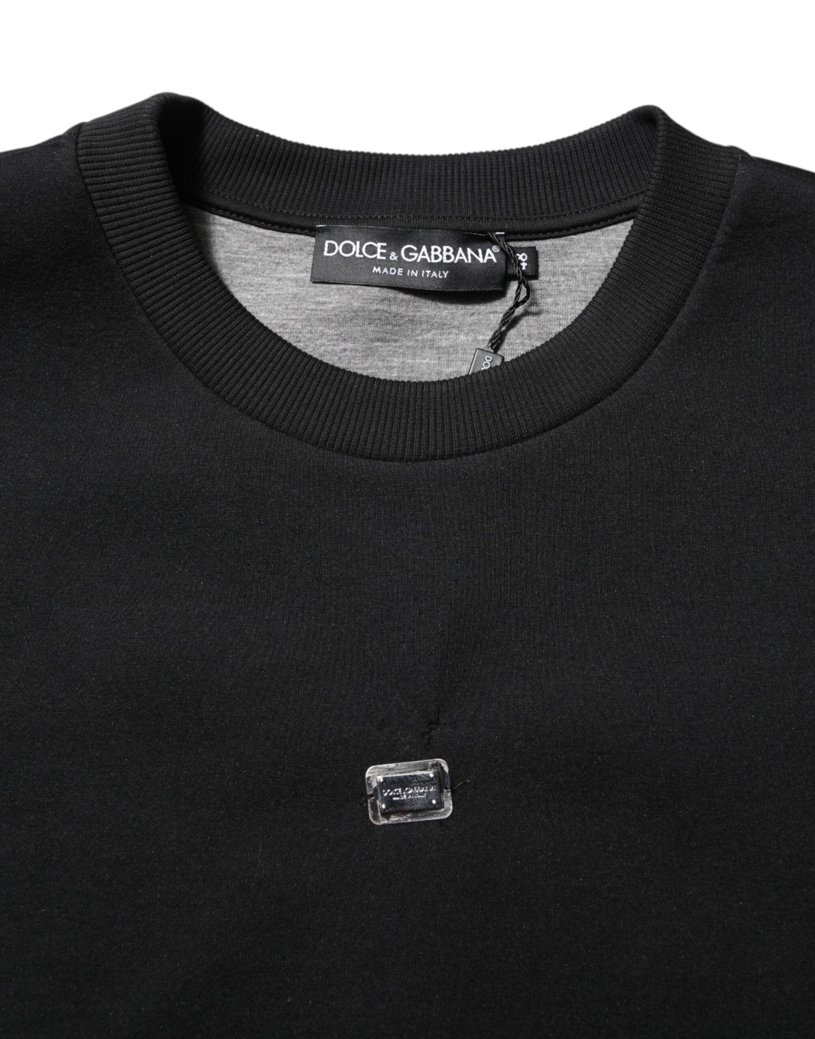 Dolce & Gabbana Black Modal DG Logo Plaque Pullover Sweater - RIMODA