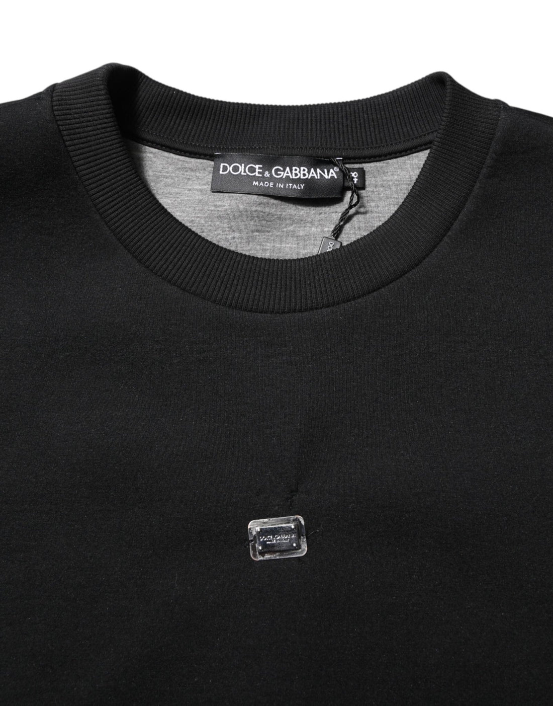 Dolce & Gabbana Black Modal DG Logo Plaque Pullover Sweater - RIMODA