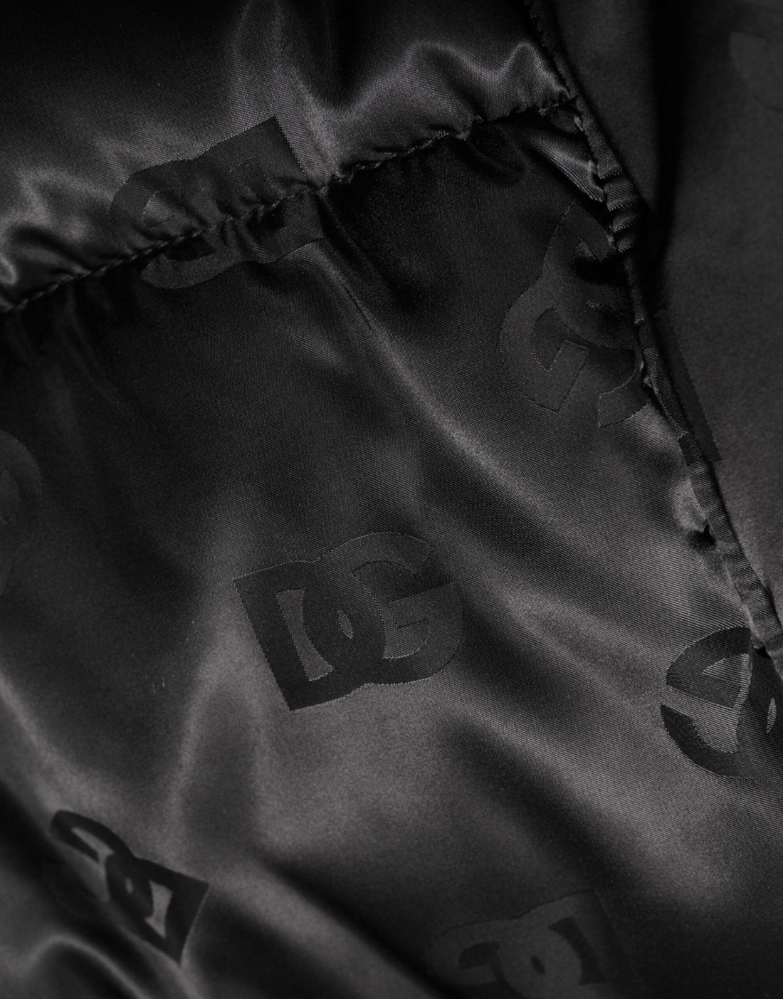 Dolce & Gabbana Black Monogram Logo Puffer Nylon Hooded Jacket - RIMODA