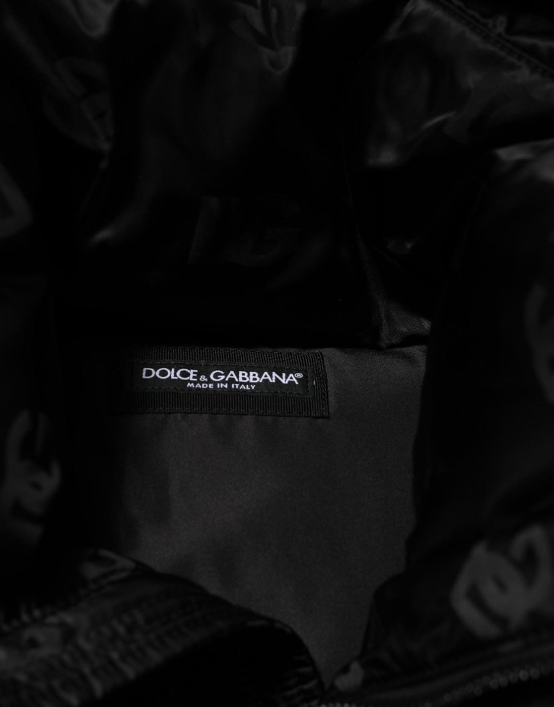 Dolce & Gabbana Black Monogram Logo Puffer Nylon Hooded Jacket - RIMODA