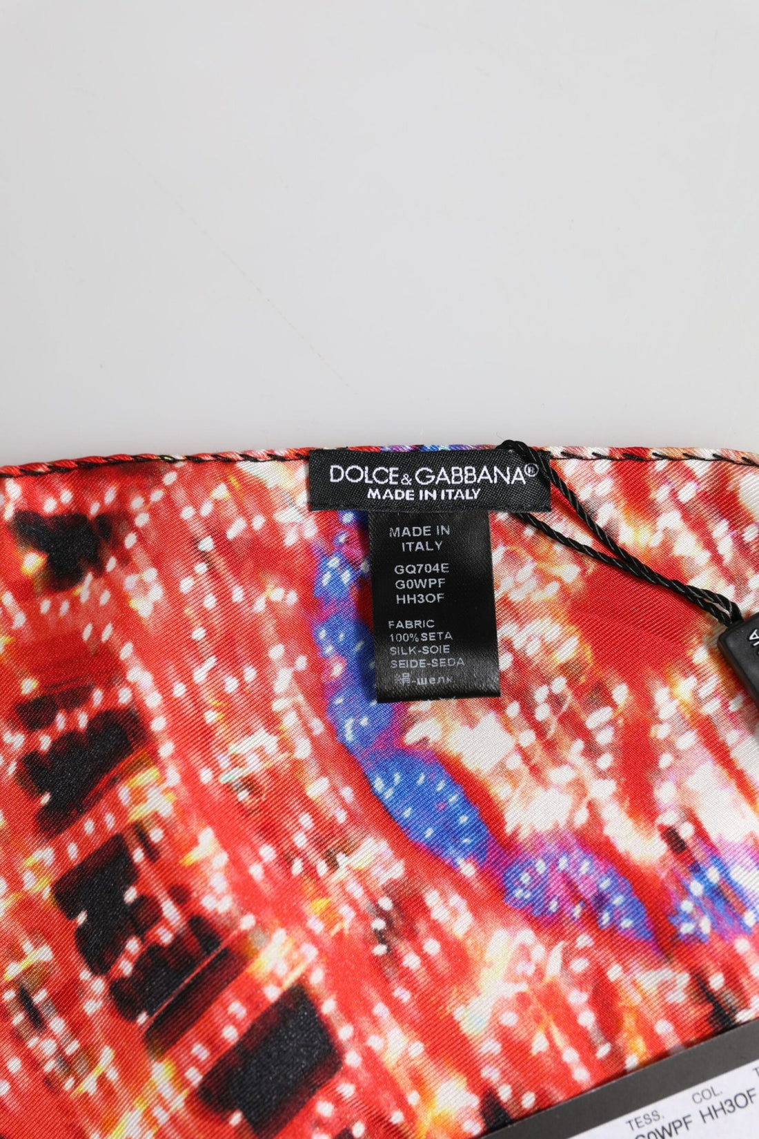 Dolce & Gabbana Black Multicolor Print Square Foulard Scarf - RIMODA