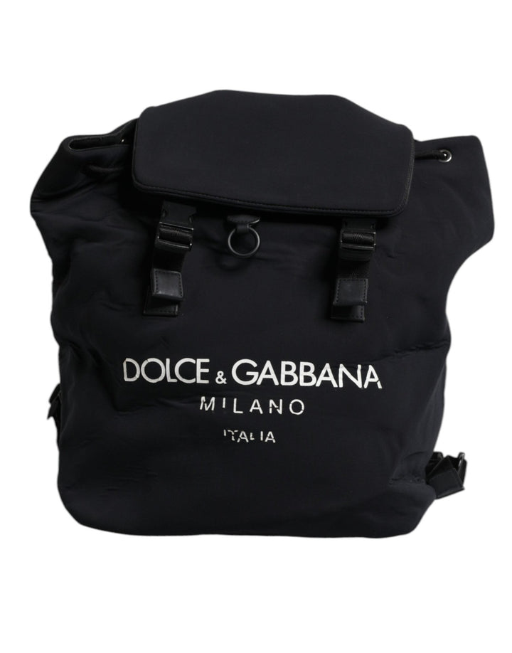 Dolce & Gabbana Black Neoprene Nylon DG Logo School Backpack Bag - RIMODA