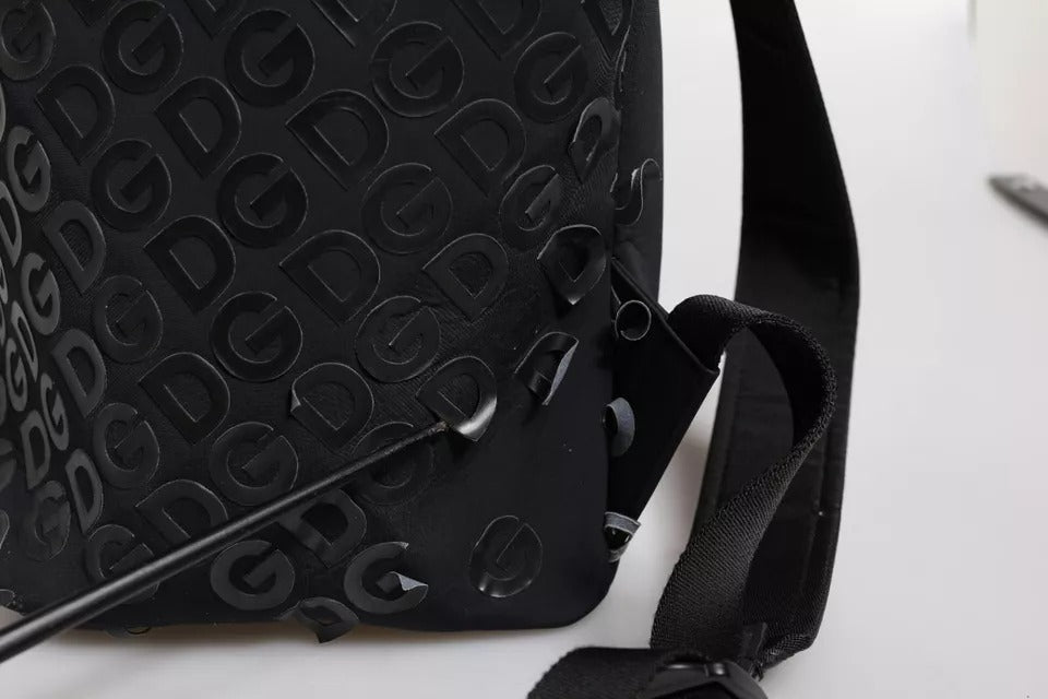 Dolce & Gabbana Black Neoprene Nylon DG Logo School Backpack Bag - RIMODA