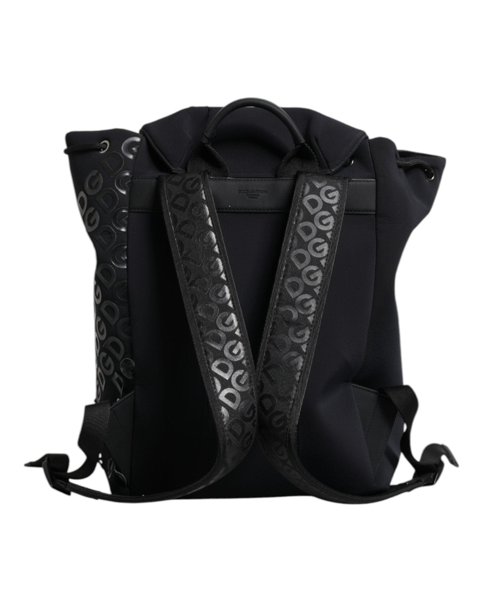 Dolce & Gabbana Black Neoprene Nylon DG Logo School Backpack Bag - RIMODA