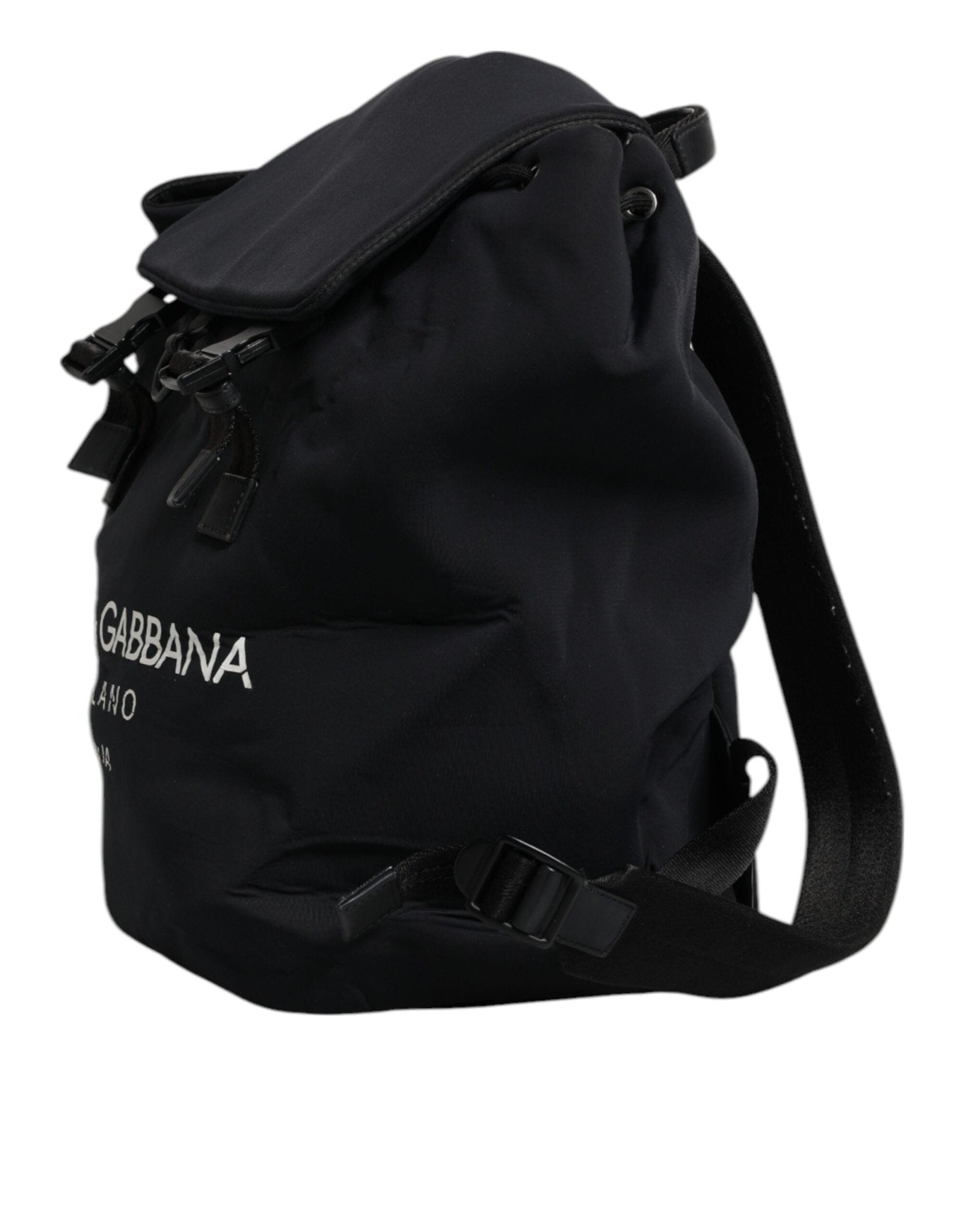 Dolce & Gabbana Black Neoprene Nylon DG Logo School Backpack Bag - RIMODA