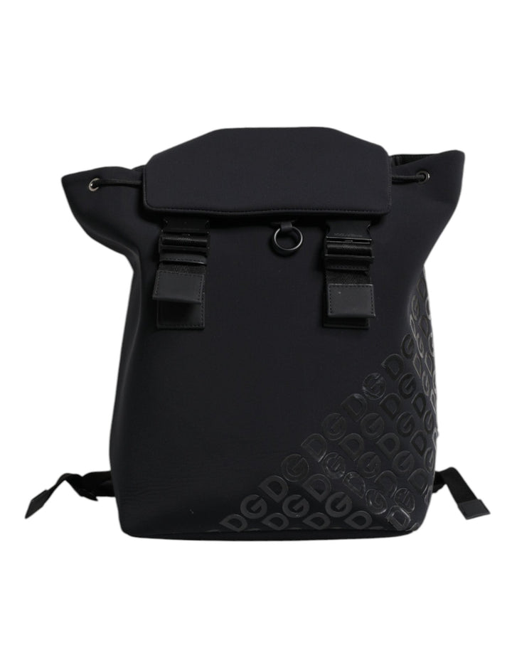Dolce & Gabbana Black Neoprene Nylon DG Logo School Backpack Bag - RIMODA