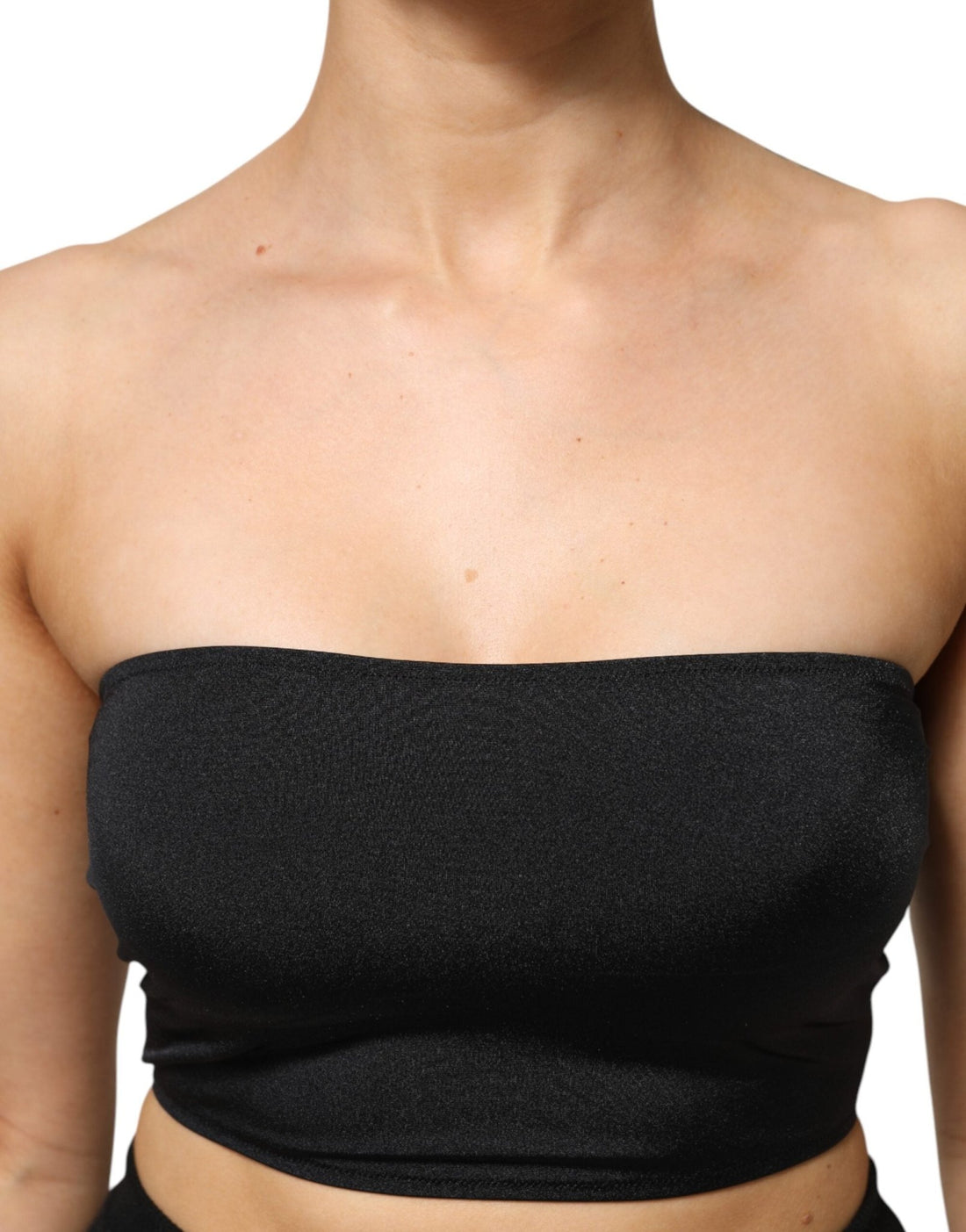 Dolce & Gabbana Black Nylon Blend Bandeau Strapless Tube Top - RIMODA