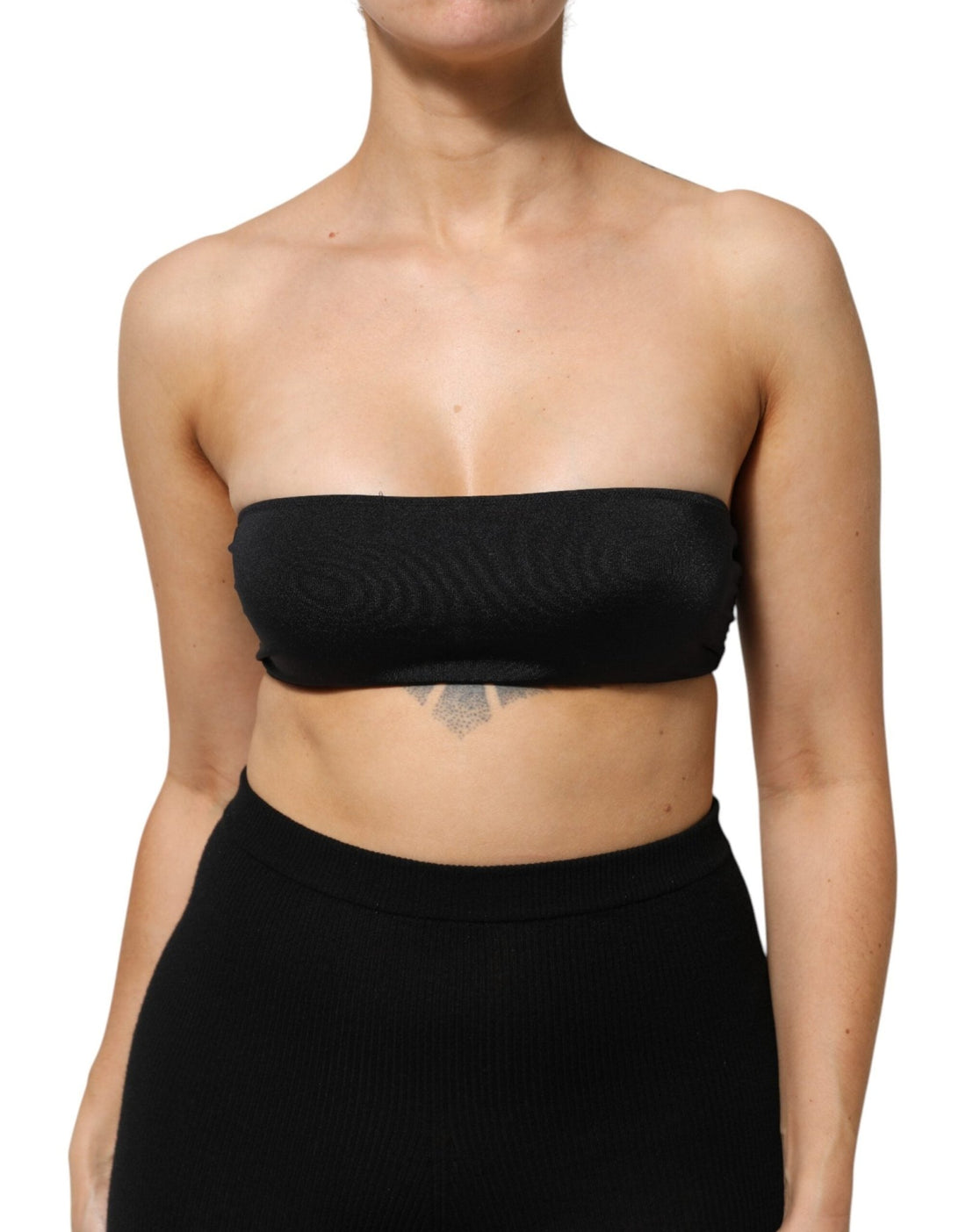 Dolce & Gabbana Black Nylon Blend Bandeau Strapless Tube Top - RIMODA