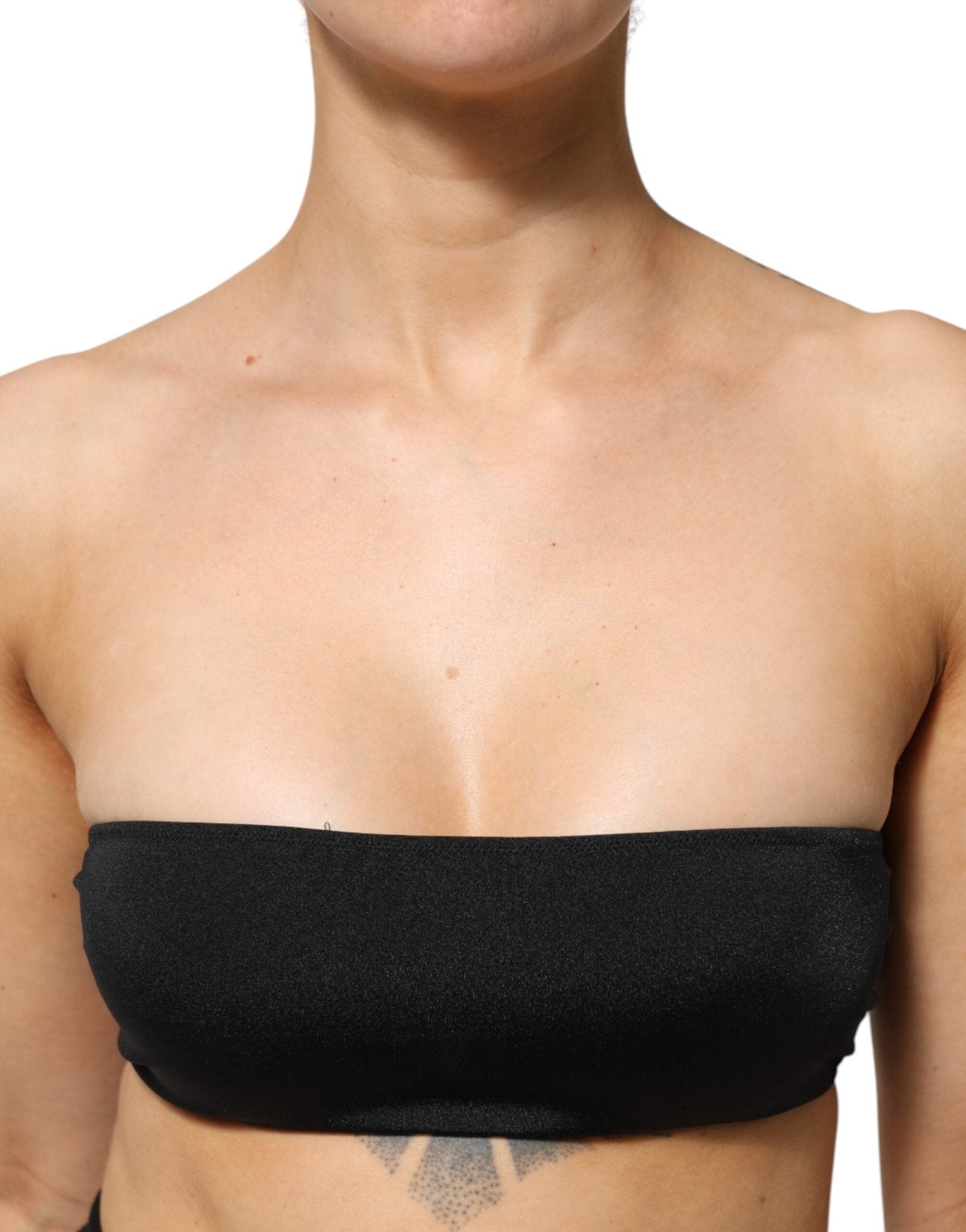 Dolce & Gabbana Black Nylon Blend Bandeau Strapless Tube Top - RIMODA