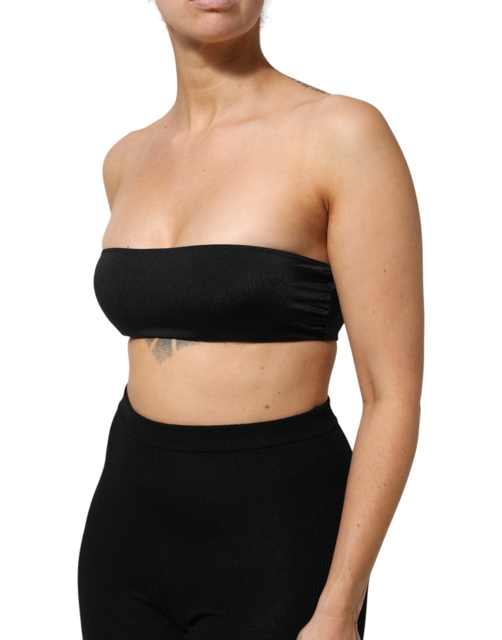Dolce & Gabbana Black Nylon Blend Bandeau Strapless Tube Top - RIMODA