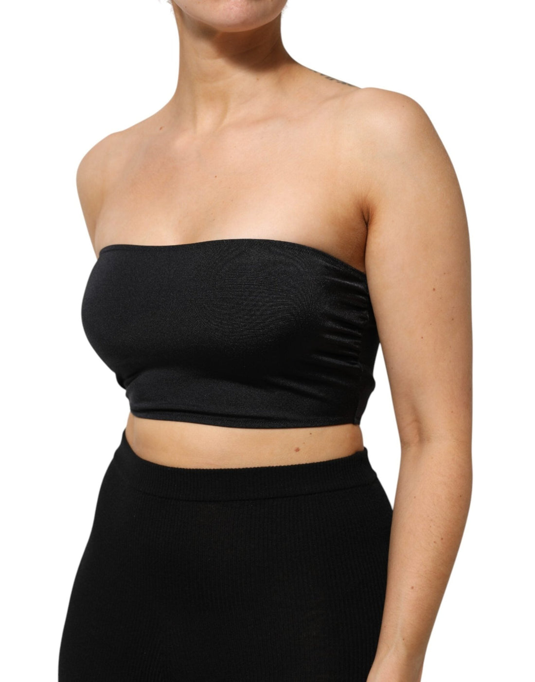 Dolce & Gabbana Black Nylon Blend Bandeau Strapless Tube Top - RIMODA