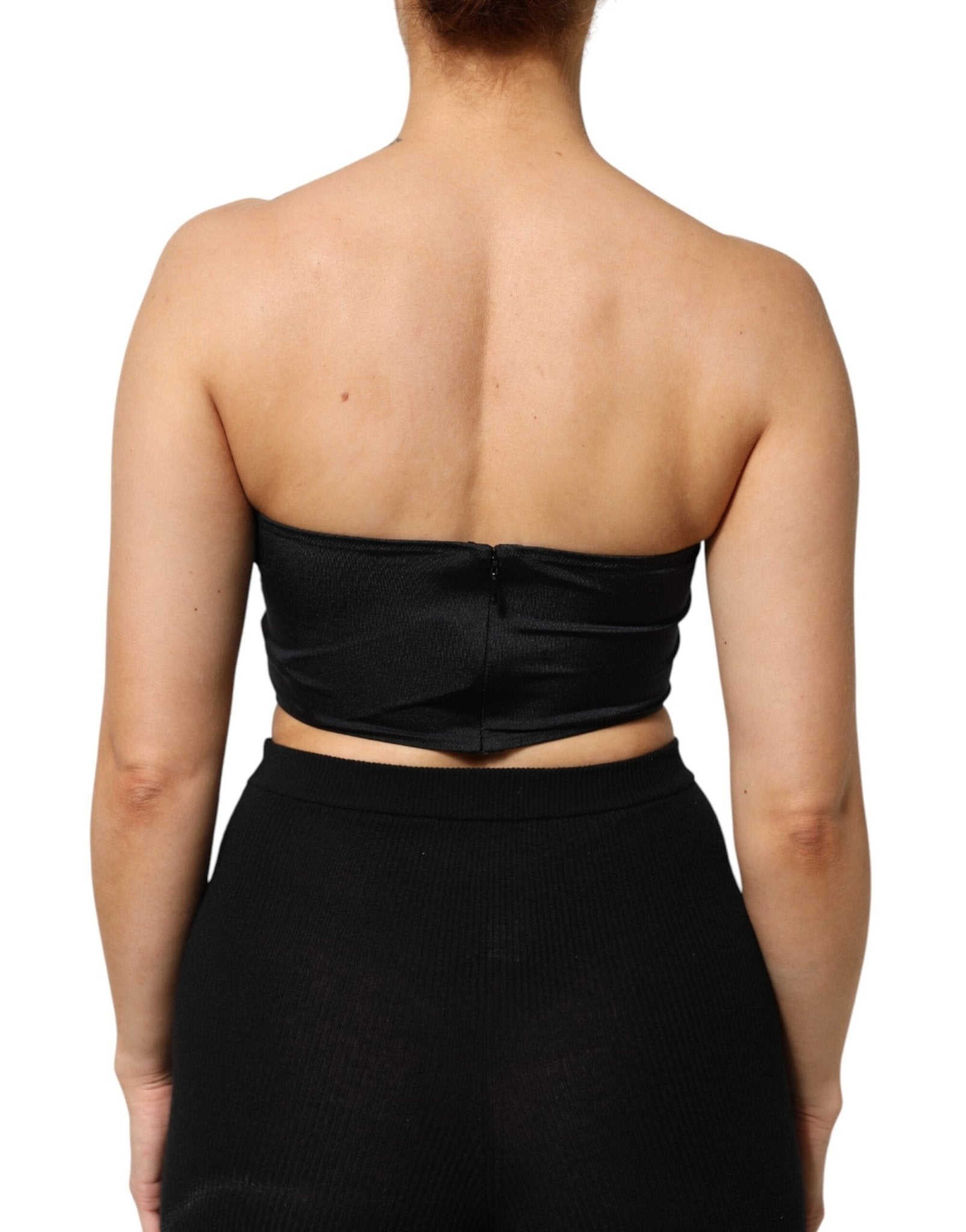 Dolce & Gabbana Black Nylon Blend Bandeau Strapless Tube Top - RIMODA