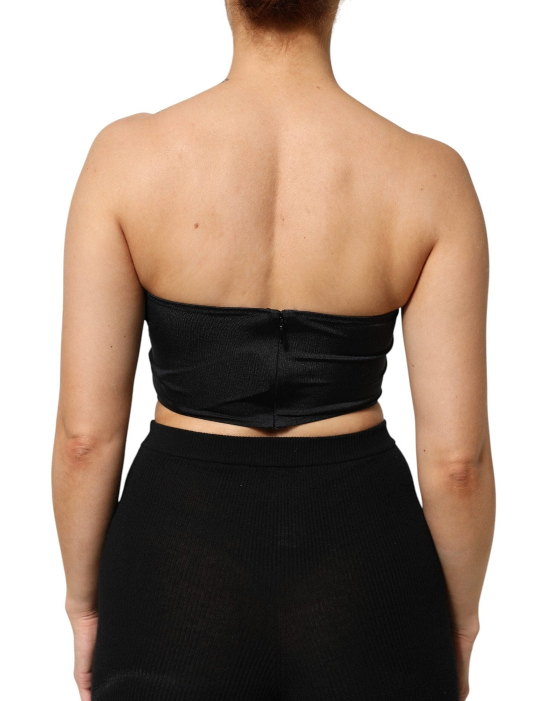 Dolce & Gabbana Black Nylon Blend Bandeau Strapless Tube Top - RIMODA