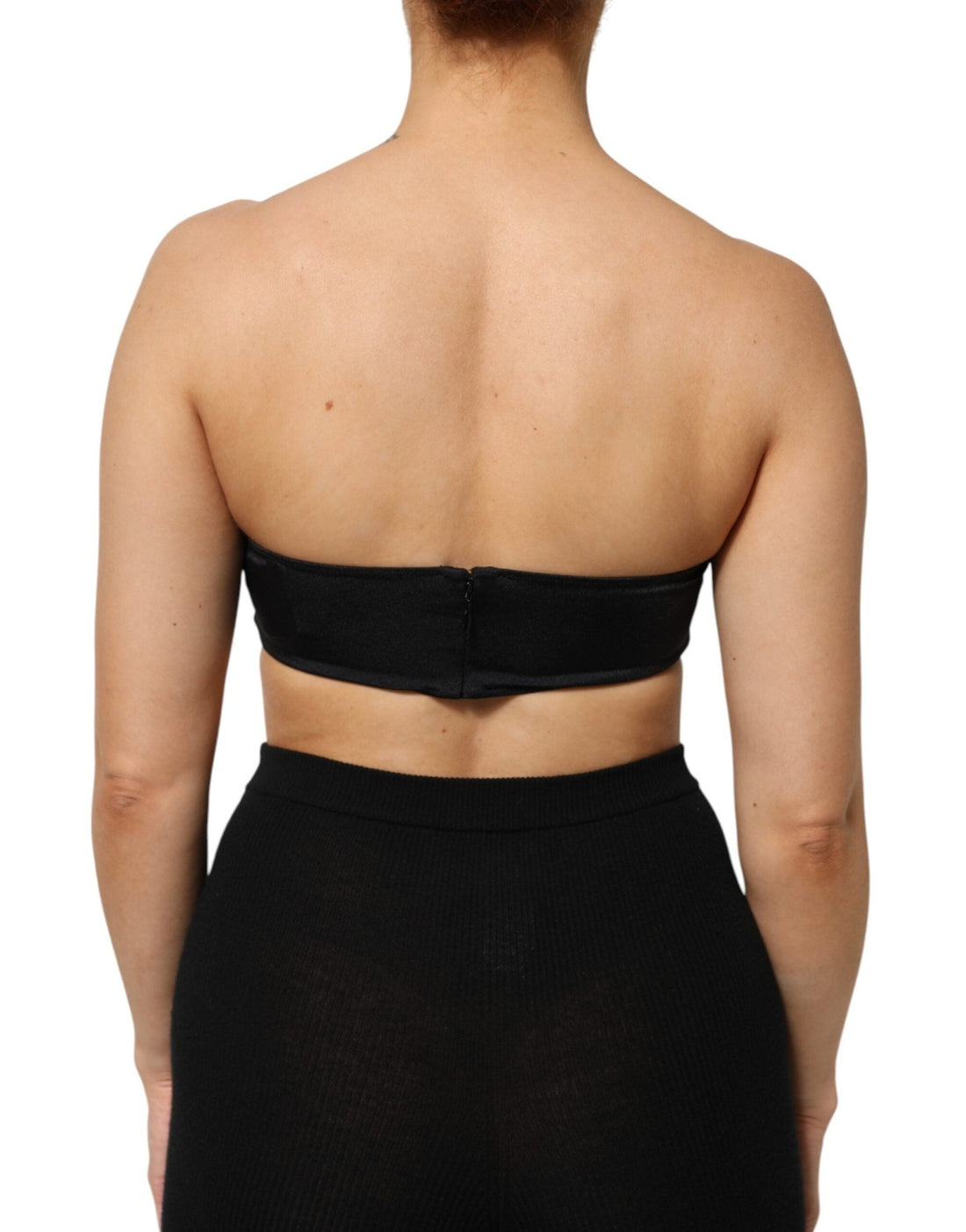 Dolce & Gabbana Black Nylon Blend Bandeau Strapless Tube Top - RIMODA